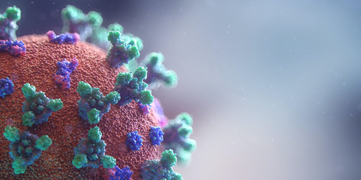 A close up of the virus COVID-19.