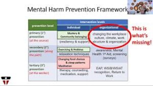 Frameworks about mental harm prevention.